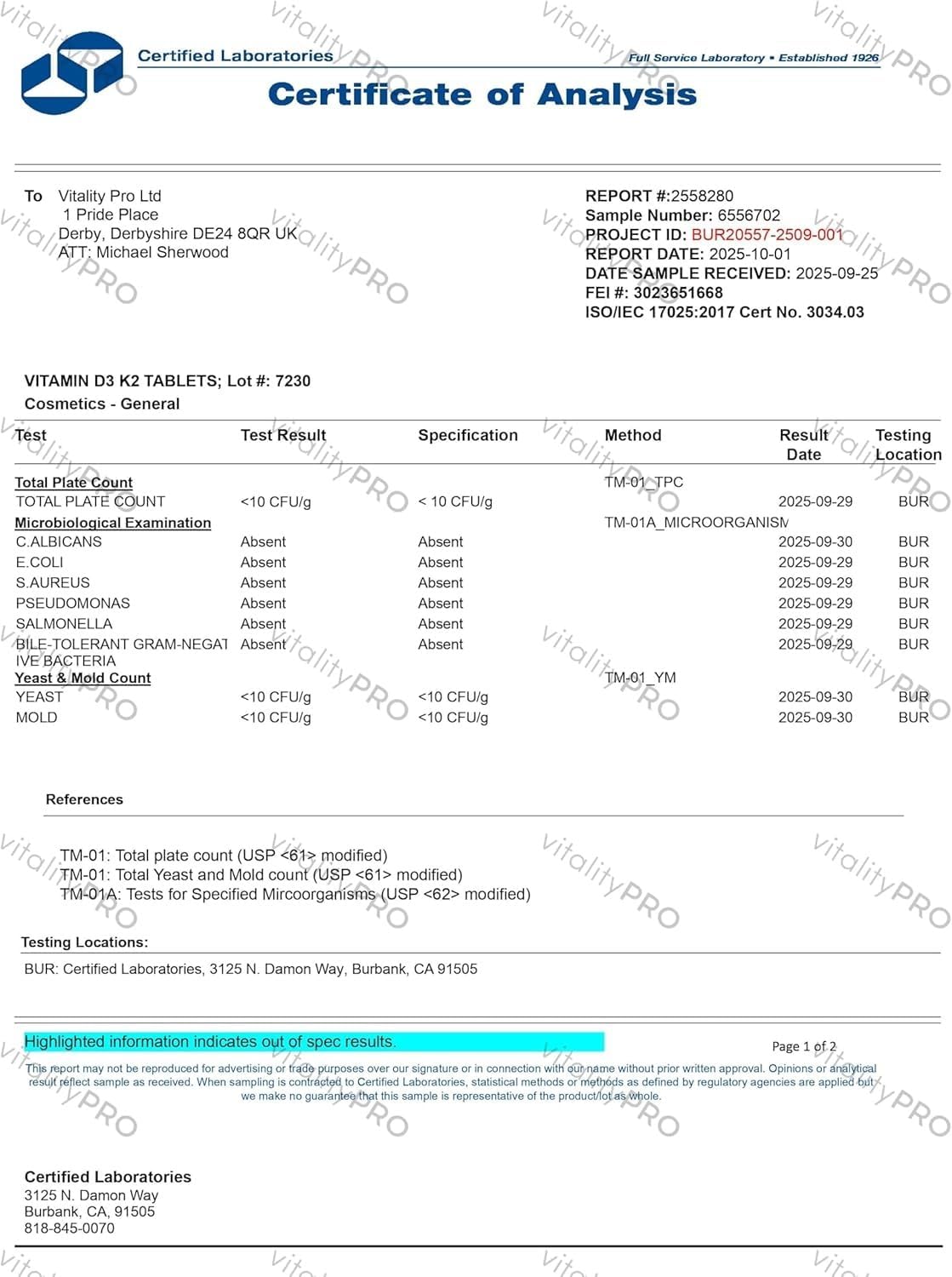 vP Vitality Pro Vitamin D3 4000 IU with Vitamin K2 100 mcg x 180 Tablets - Third Party Tested - Vitamin D Food Supplement with K2 MK7 - Vitality Pro - görsel 8
