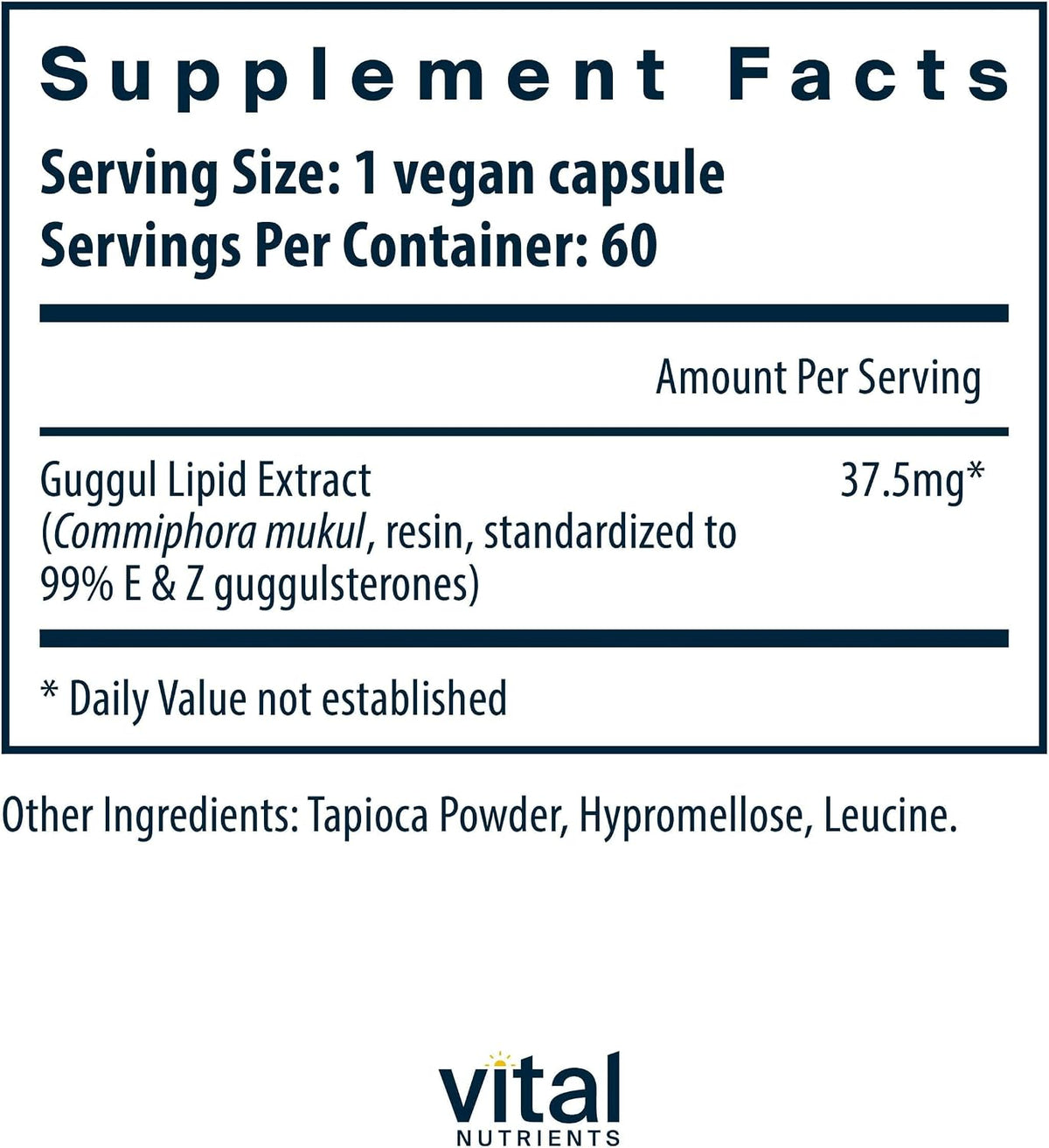 Vital Nutrients Guggul E & Z - Vegan Guggul Supplement - 60 Capsules - görsel 2