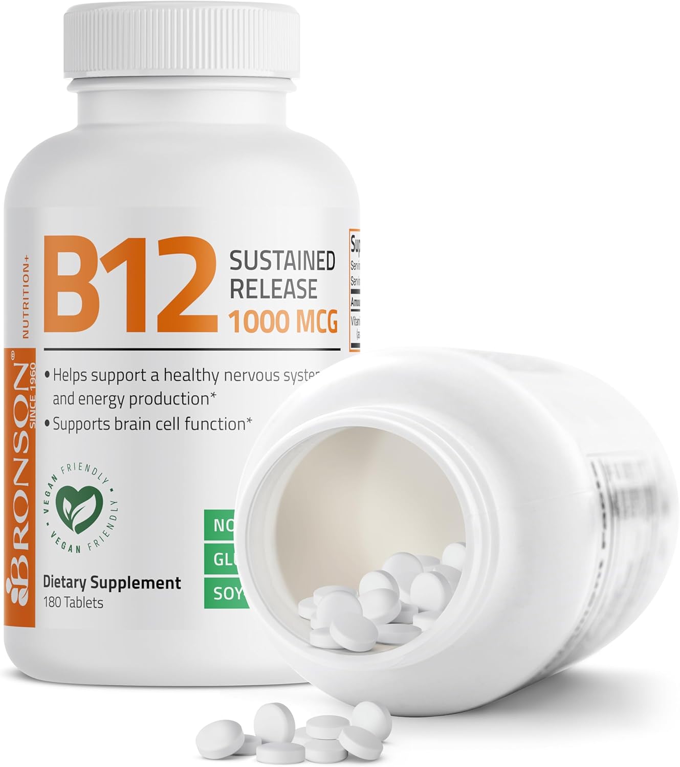 Bronson Vitamin B12 1000 mcg Sustained Release Tablets - 180 Count - görsel 6