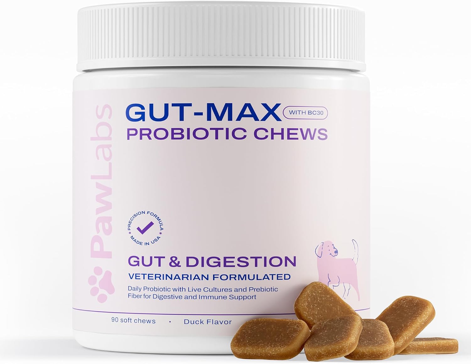 Gut Max Probiotic Chews for Dogs - Duck Flavour (90 Soft Chews) - görsel 1