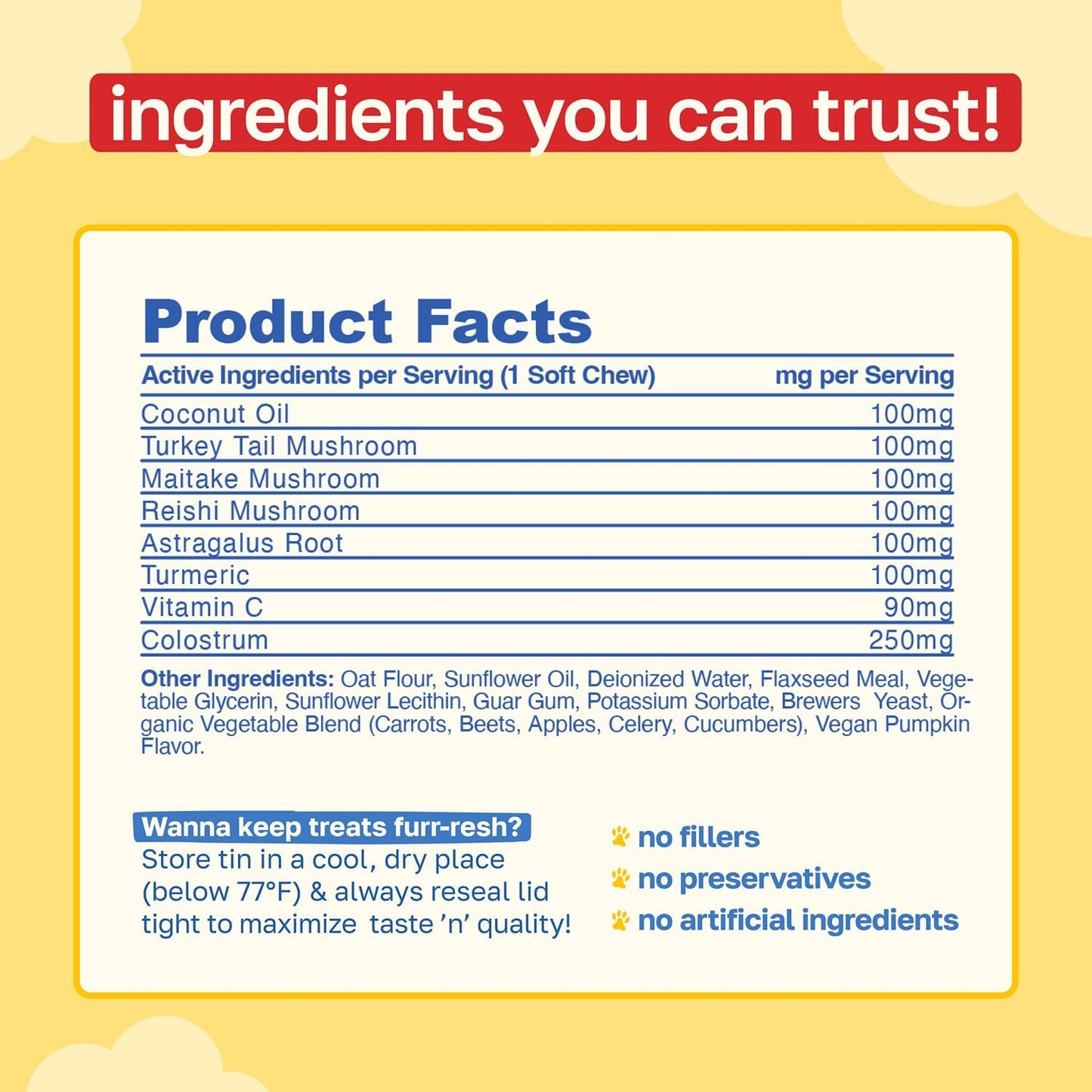 Happy Paws Turmeric Supplement for Dogs, Daily Wellness and Immunity Support for All Breeds and Ages, Made with Turmeric, Colostrum & Turkey Tail Mushrooms, Pumpkin Flavour, Non GMO, 200 Soft Chews - görsel 7