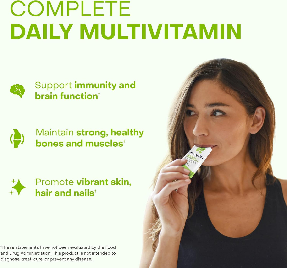 Healthycell Vegan Daily Multivitamin Liquid Supplement with Iron and Omega-3 – 30 Gel Sachets - görsel 2