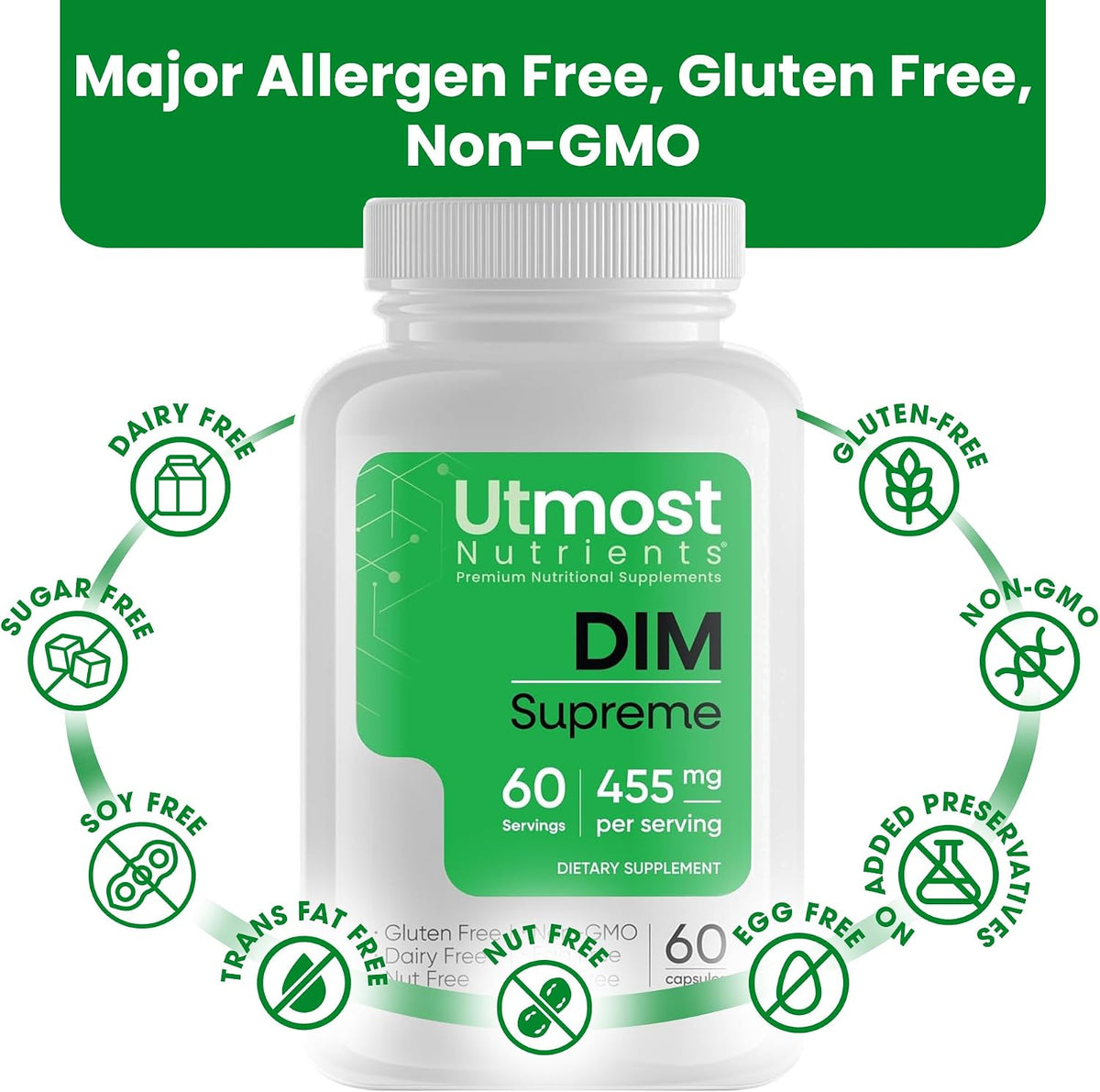 Utmost Nutrients DIM Supplement – 455 mg | Oestrogen Regulation & Acne Support - görsel 6