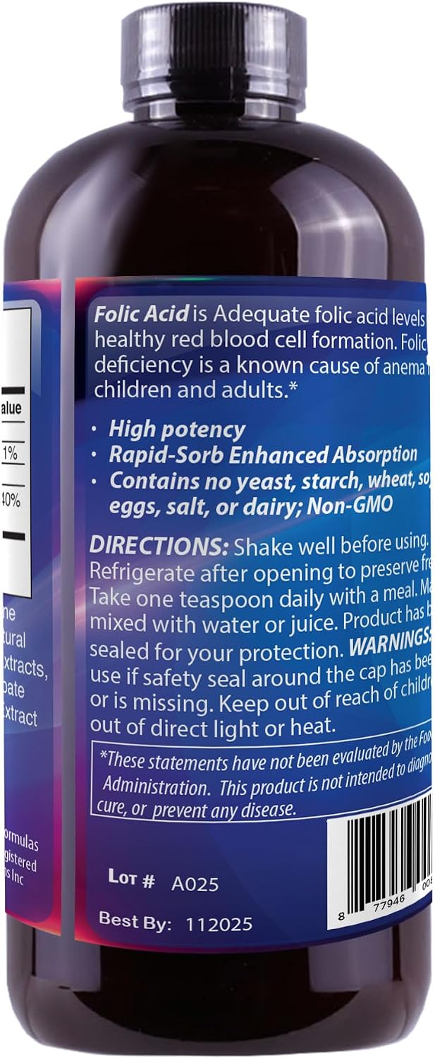 Liquid Folic Acid 800 mcg, 8 oz - görsel 5