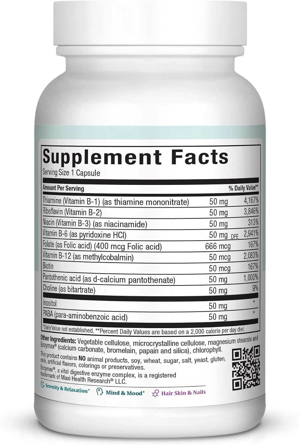 Maxi Health B-50 High Potency B Complex – 100 Capsules - görsel 2