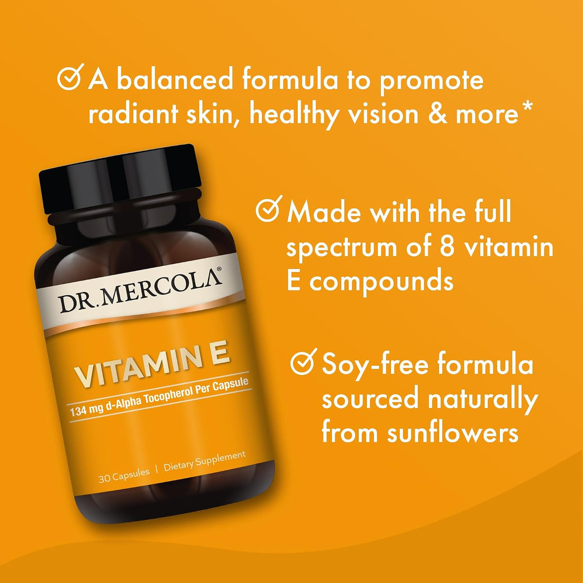 Dr. Mercola Vitamin E - Mixed Tocopherols and Tocotrienols, 30 Capsules - görsel 4