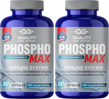 Phosphomax Fosfoetanolamina – Phosphoethanolamine with Vitamin D3 & K2, 180 Capsules