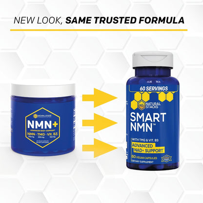 Smart NMN Supplement - Advanced NAD+ Support with NMN, Niacin & TMG - 60 Capsules