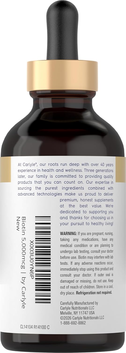 Carlyle Biotin 5000mcg Liquid Drops - Berry Flavour - 118 ml - görsel 3