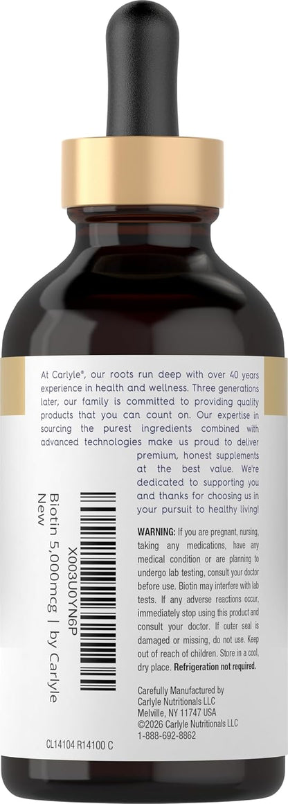 Carlyle Biotin 5000mcg Liquid Drops - Berry Flavour - 118 ml