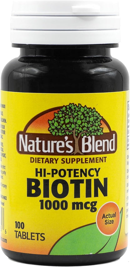 Nature's Blend Biotin High Potency 1,000 mcg, 100 Tablets