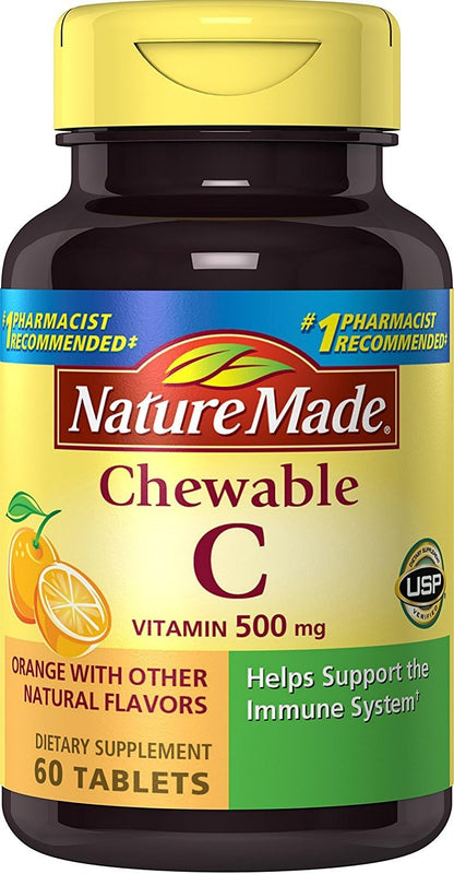 Nature Made Vitamin C 500 mg Caplets with Rose Hips, 130 Count (Pack of 3)