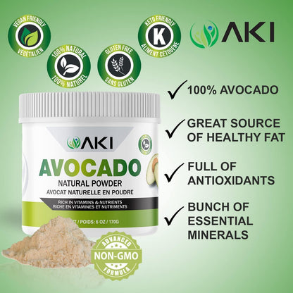 AKI Avocado Superfood Powder (170g) – Nutrient‑Rich, Vegan & Non‑GMO