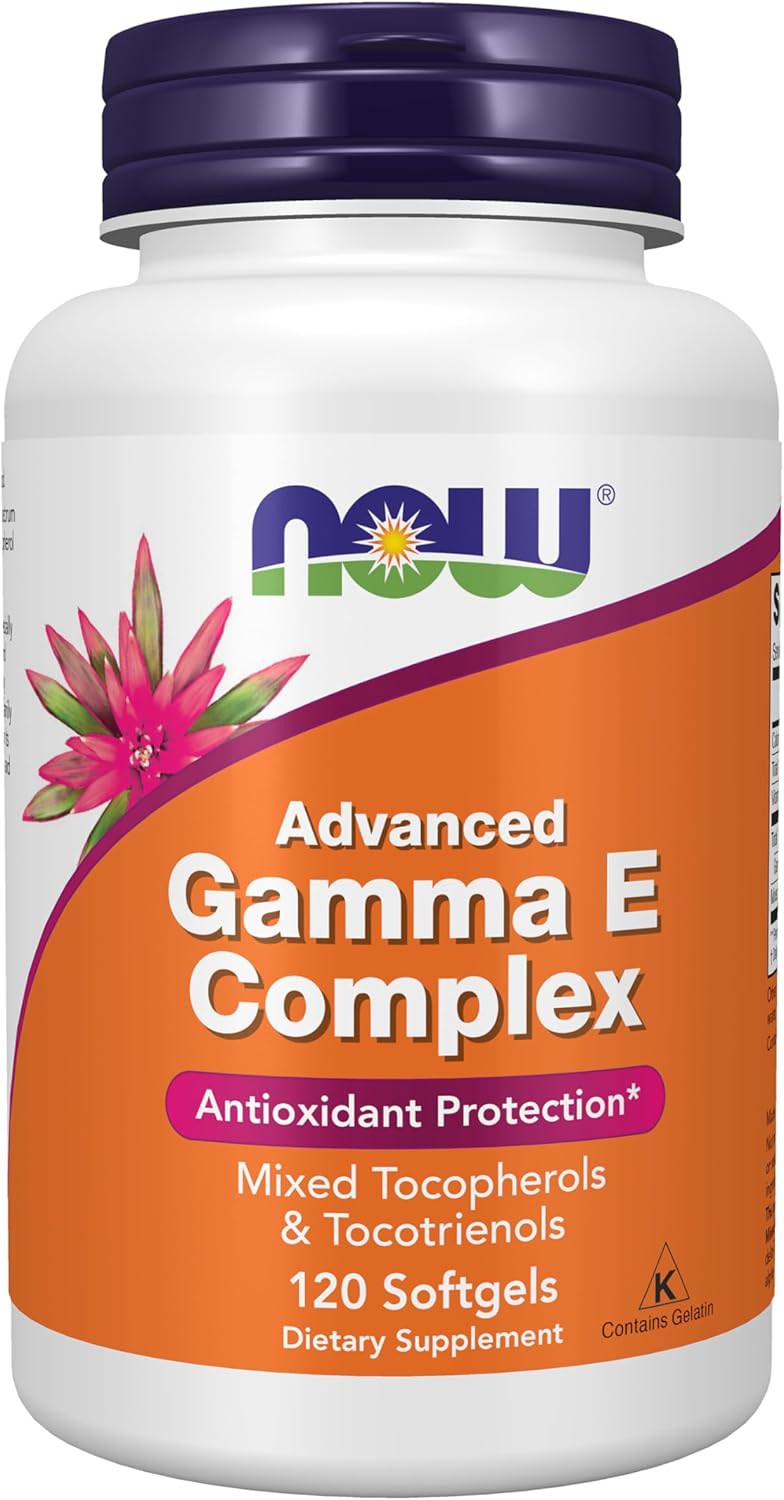 NOW Foods Advanced Gamma E Complex, Mixed Tocopherols & Tocotrienols, 120 Softgels - görsel 1