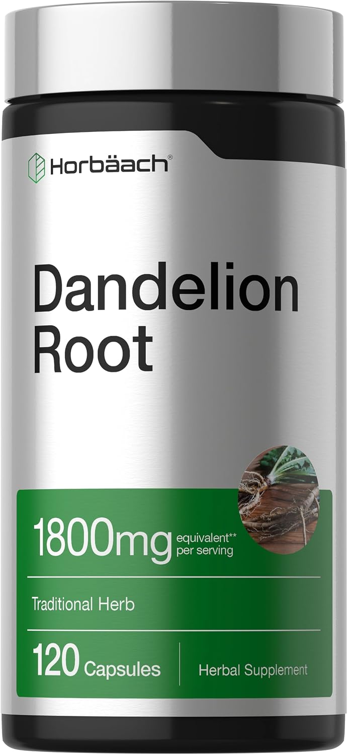 Horbäach Dandelion Root Supplement | 120 Capsules | Non-GM, Gluten-free - görsel 1