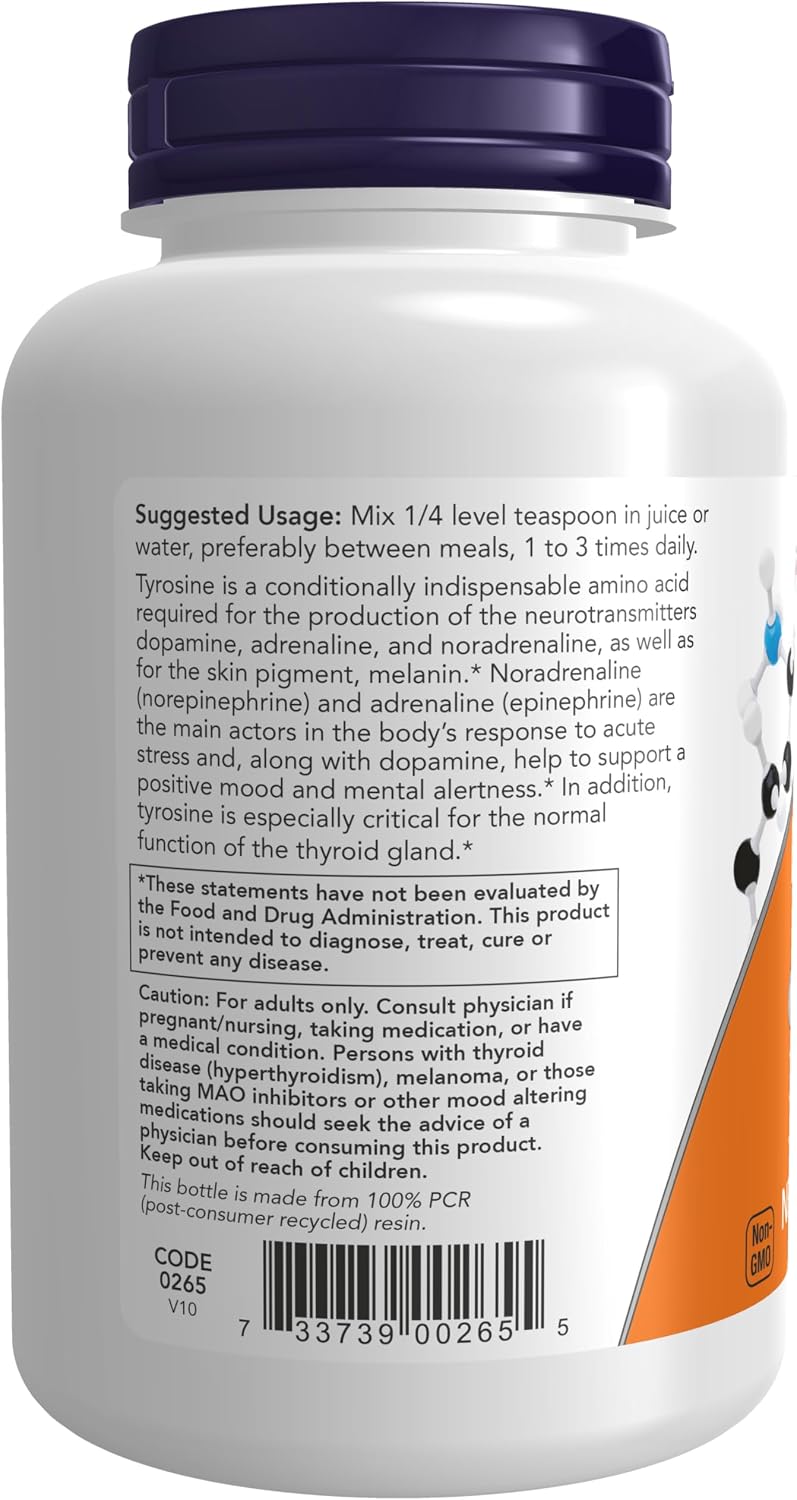 NOW Foods L-Tyrosine Powder, Free-Form, 113 g - görsel 3