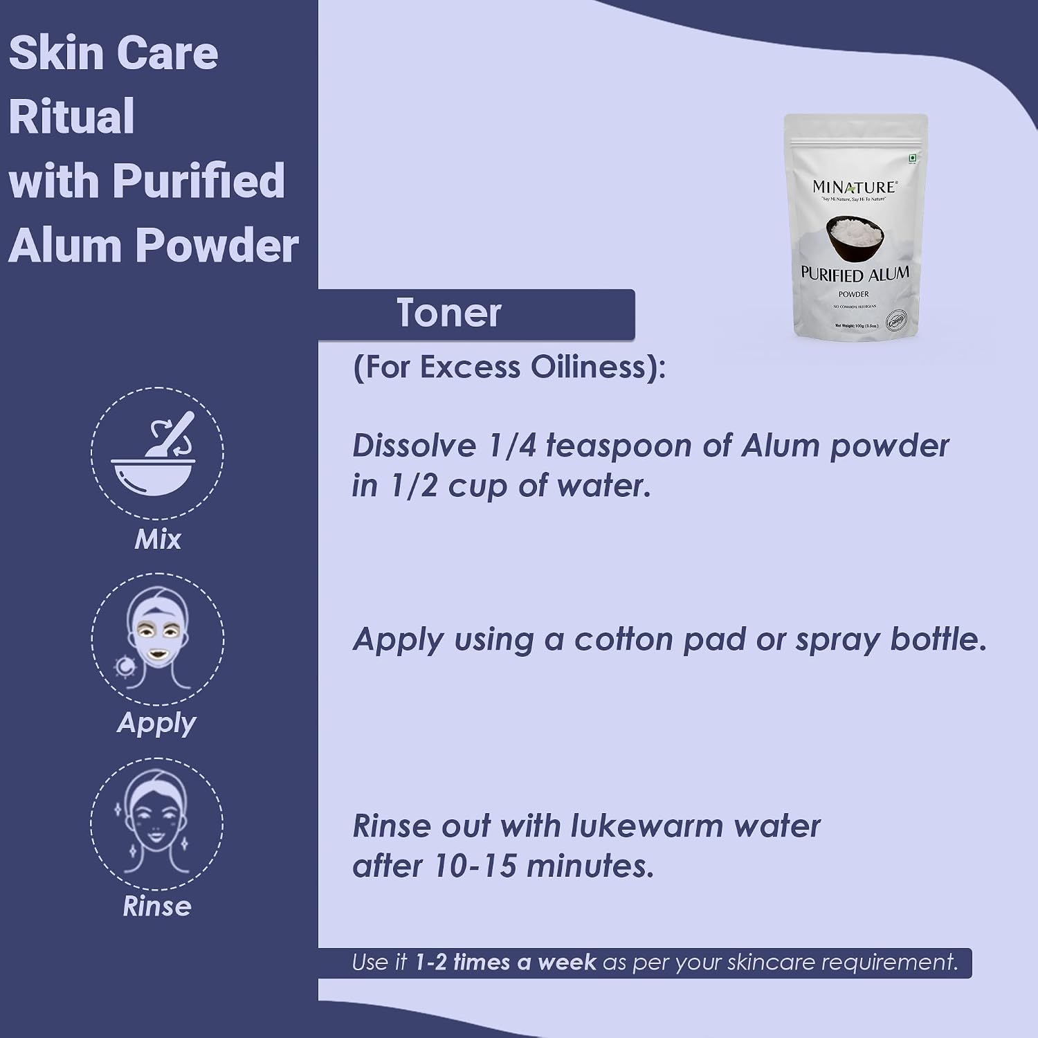 Mi Nature Alum Powder Potassium (Fitkari/Phitkari) – 100% Natural Skin care Powder - görsel 7