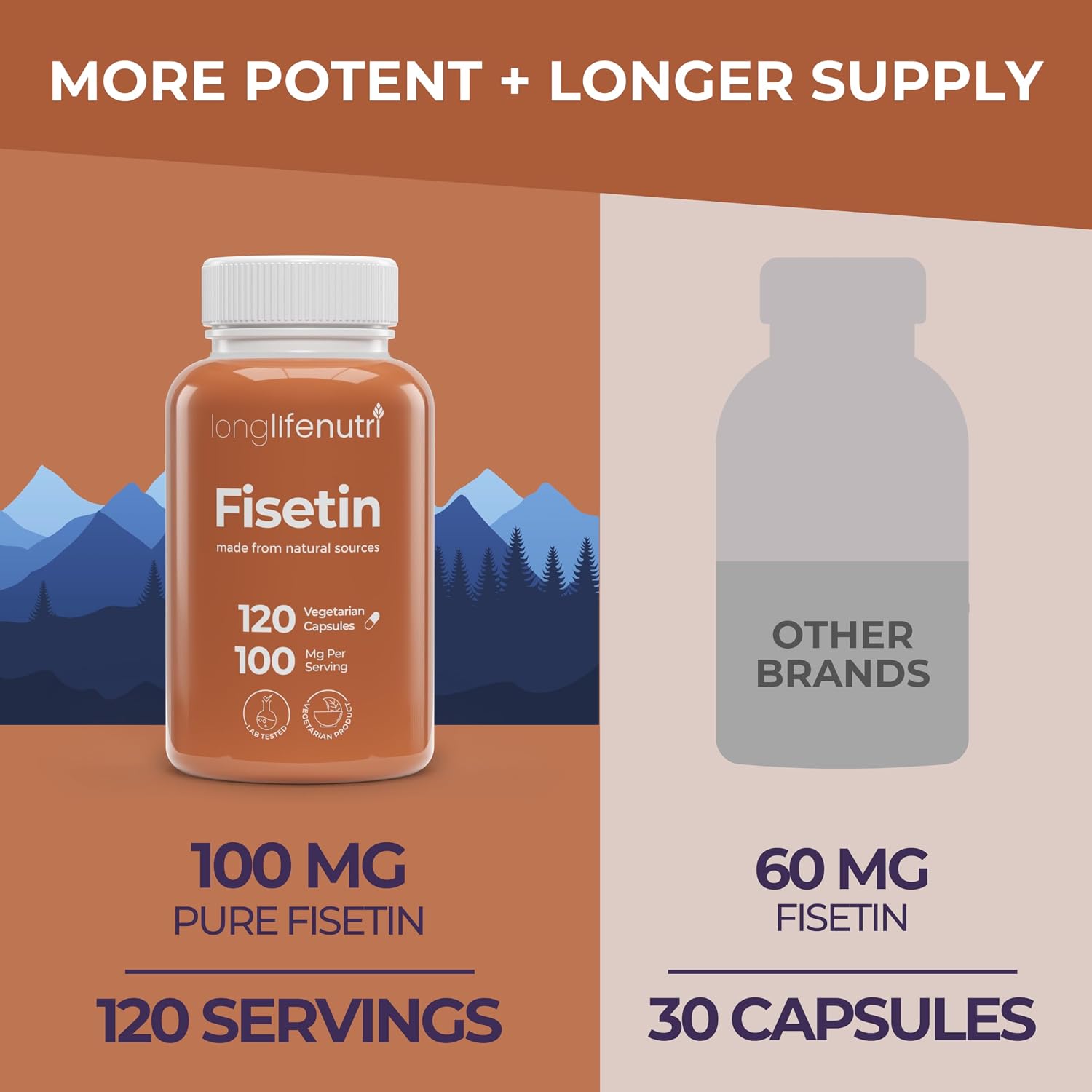 Fisetin 100mg - from Rhus Succedanea Stem Extract, 120 Vegetarian Capsules, Senolytic Supplement for Healthy Ageing, 4-Month Supply, Organic, GMP Certified, Made in USA - görsel 3