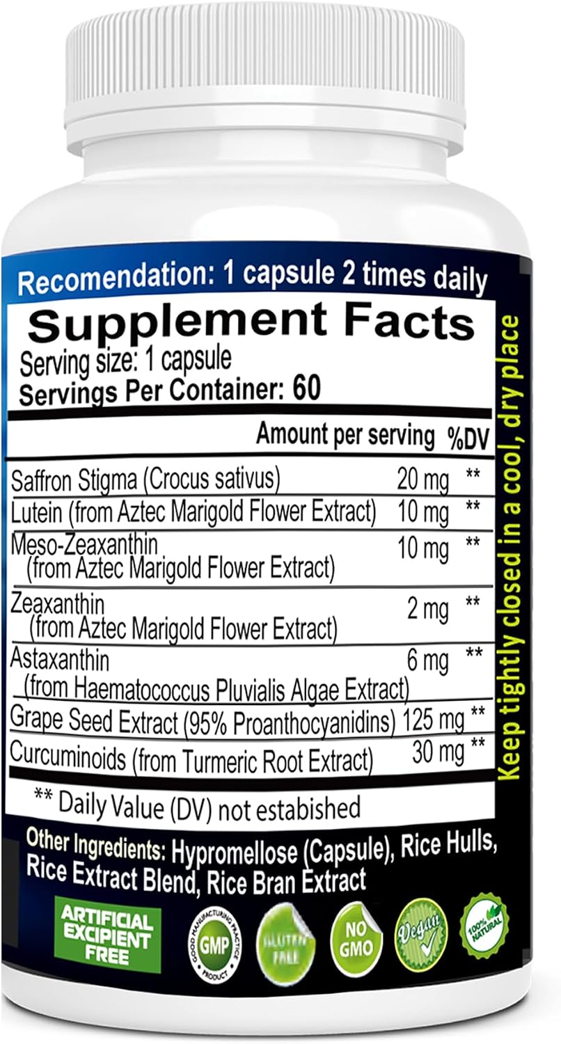 Vision Max 20/20 Visual Performance Support Eye Supplement - Supports Eye Health, Visual Comfort & Focus (60 Capsules) - görsel 6