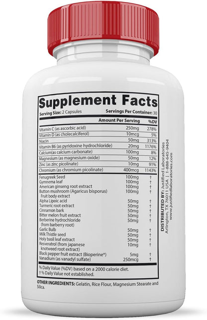 Justified Laboratories Sweet Relief Glycogen Support Extreme - 1295mg Herbal & Vitamin Blend, 120 Capsules (Twin Pack)