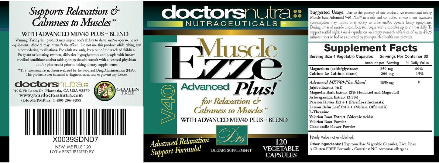 Muscle Ezze Plus - Day or Night Uses - Gluten-Free - 120 Veg. Capsules - görsel 2
