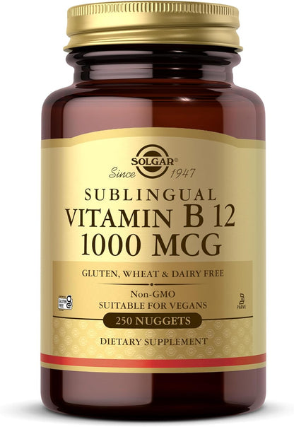 Solgar Vitamin B12 1000 mcg Sublingual Nuggets – 250 Nuggets