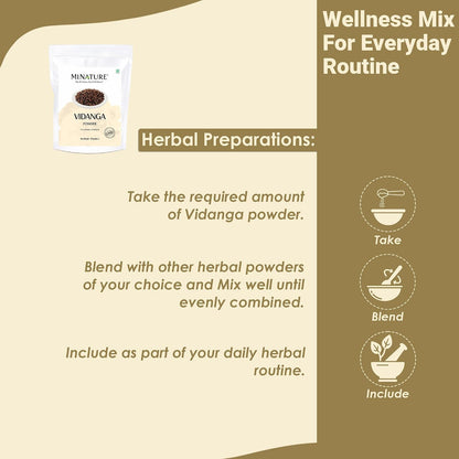 minature Vidanga Powder (Embelia Ribes) - Pure and Natural Herbal Food Supplement, 227g