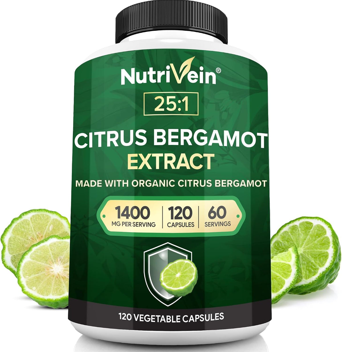 Nutrivein Premium Citrus Bergamot Supplement 1400mg, 120 Capsules - görsel 1