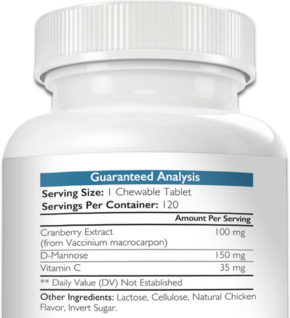 Nutrition Strength Cranberry D-Mannose for Dogs, Urinary Tract and Immune Support, 150 Chewable Tablets