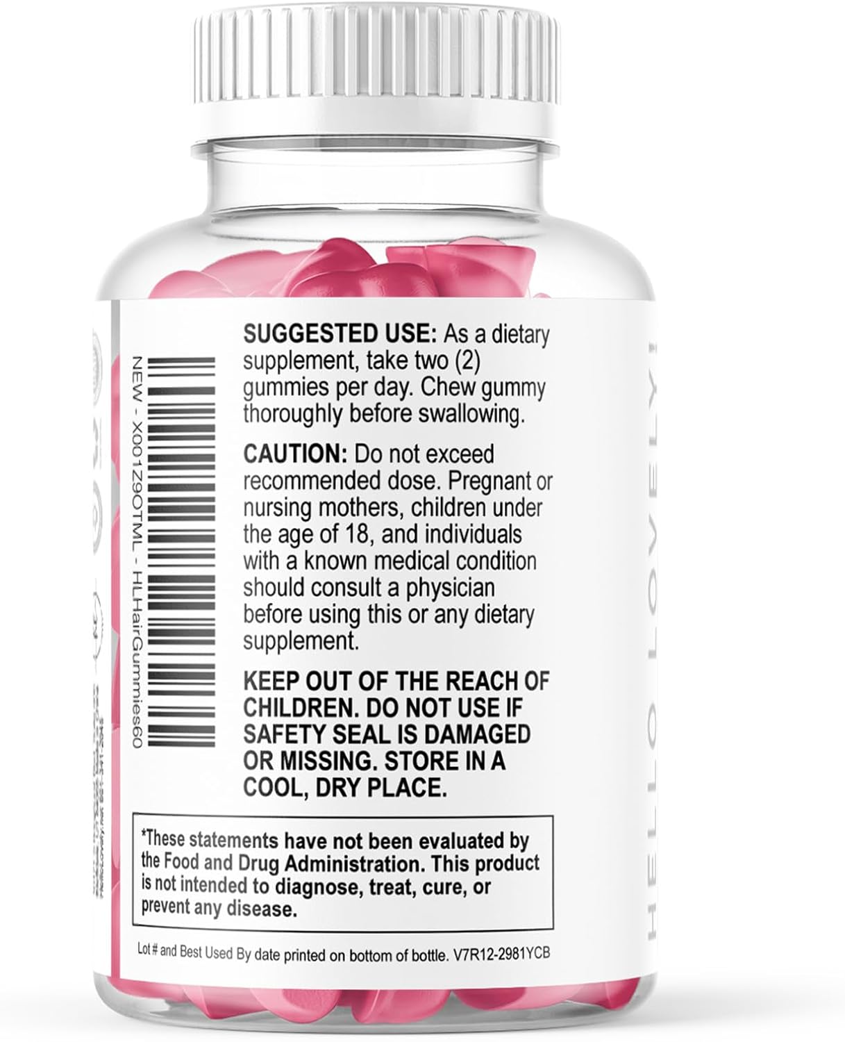 Hello Lovely! Hair Vitamins Gummies – Biotin 5000mcg – Berry Flavour (60 Gummies) - görsel 8