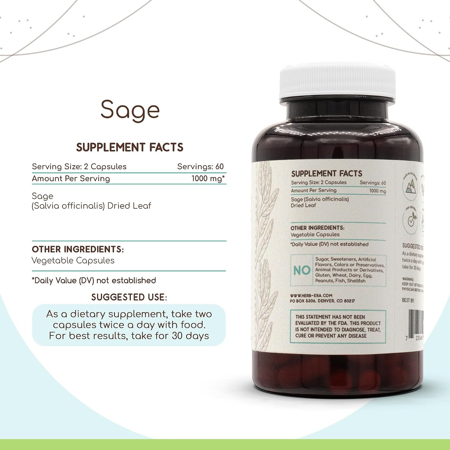 Sage 120 Capsules, 500 mg - görsel 2