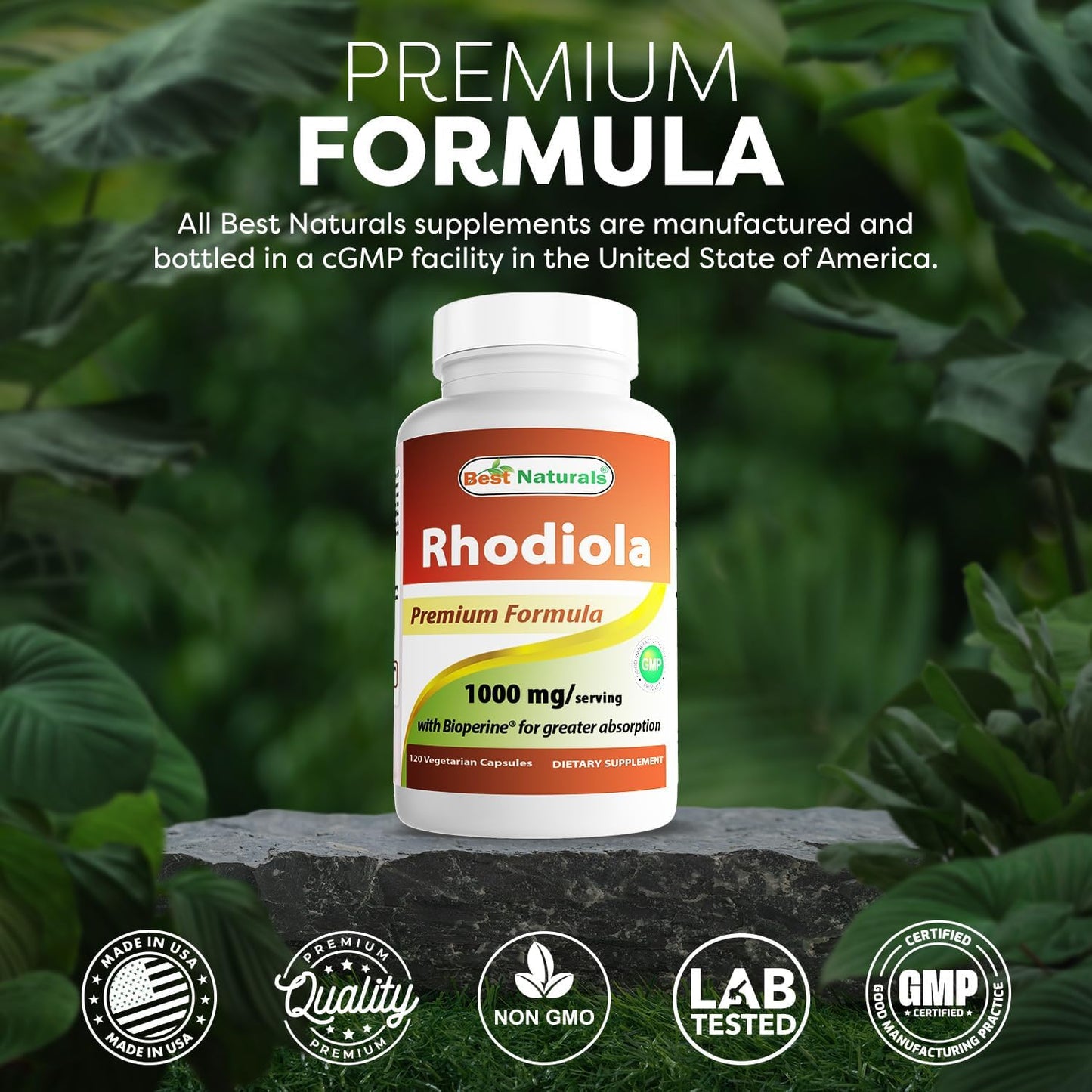 Best Naturals Rhodiola with Bioperine 1000mg - 120 Veggie Capsules - görsel 5