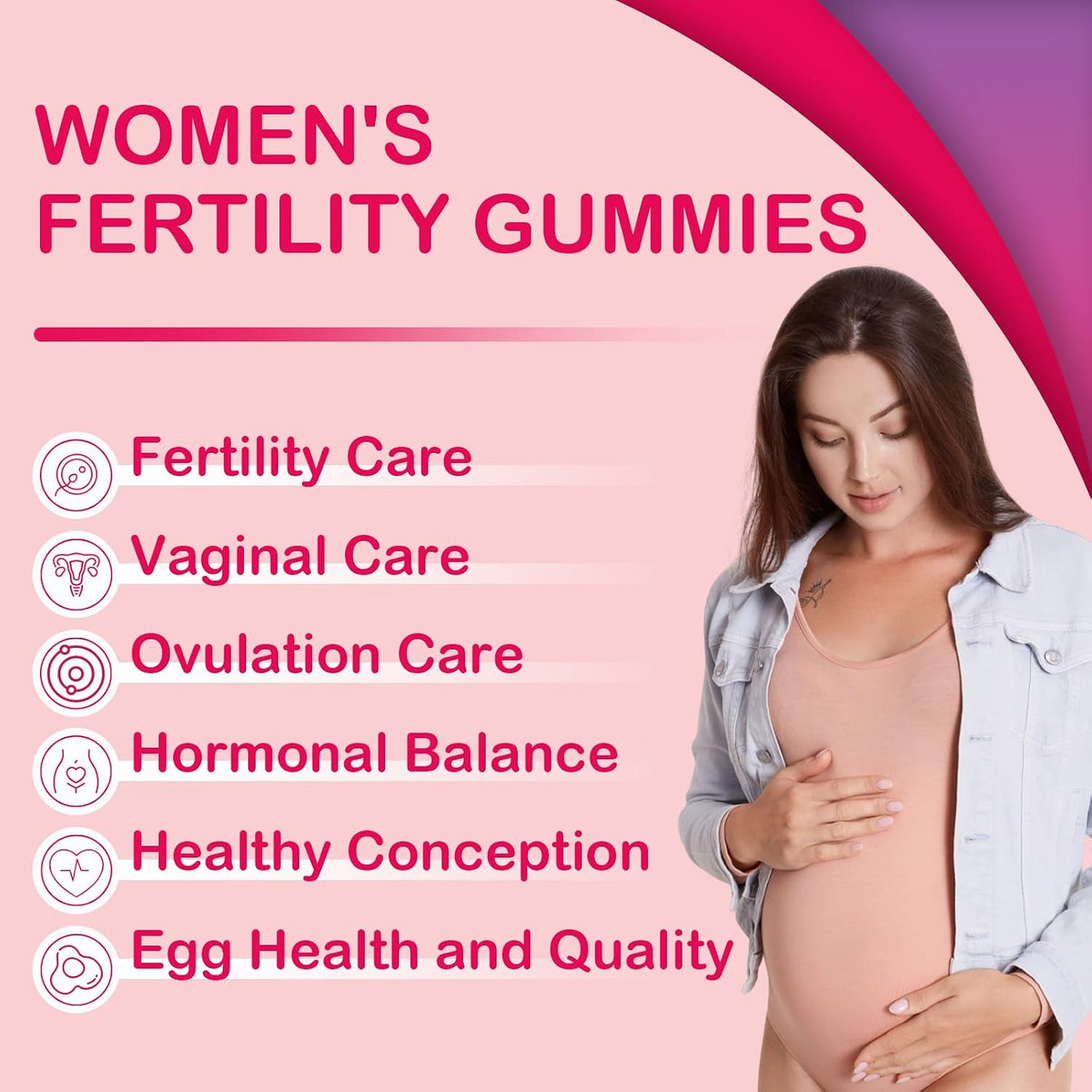 Fertility Supplements for Women with Myo-Inositol & D-Chiro Inositol, Folate, and Herbs – Prenatal Gummies (Raspberry) - görsel 3