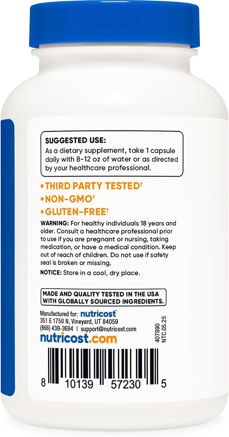 Nutricost Vitamin D2 Supplement (2000 IU) - 240 Capsules, Vegan, Non-GMO, Gluten-free - görsel 4