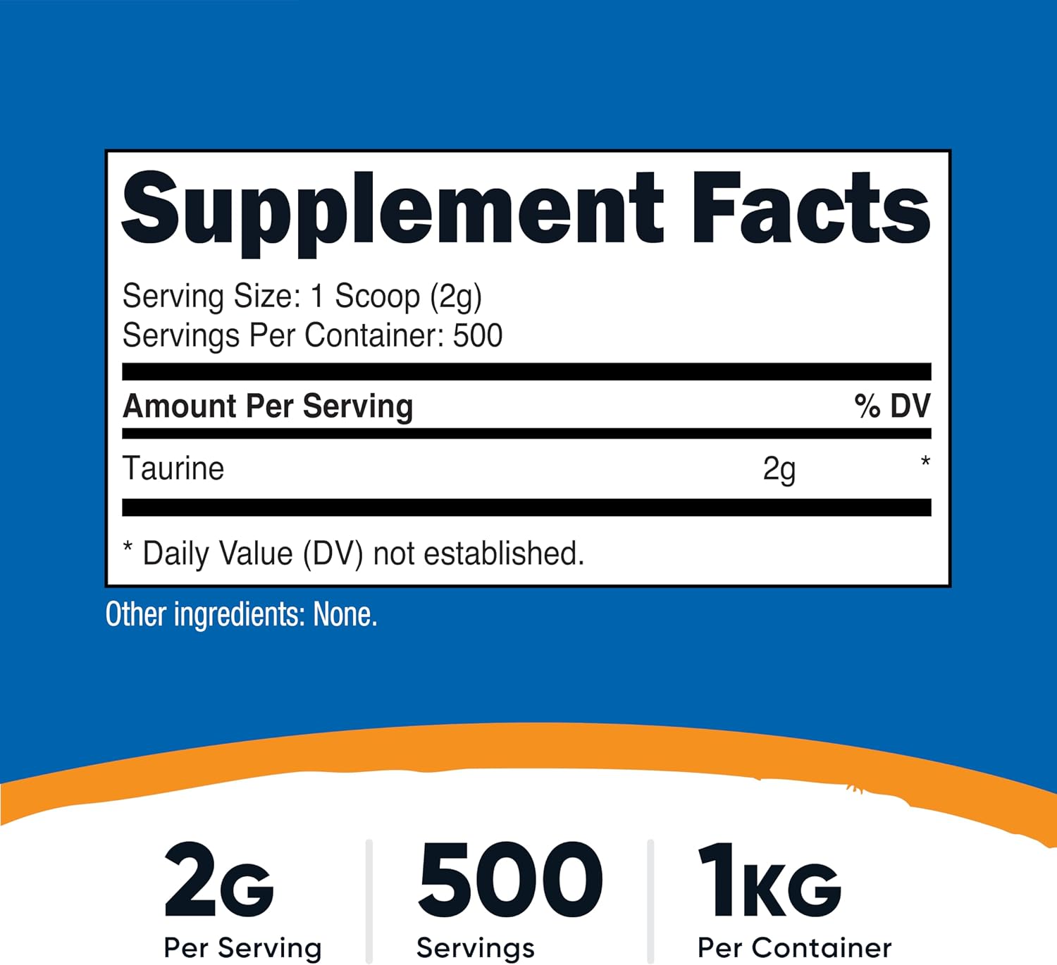 Nutricost Taurine Powder (1kg) - 500 Servings - görsel 2