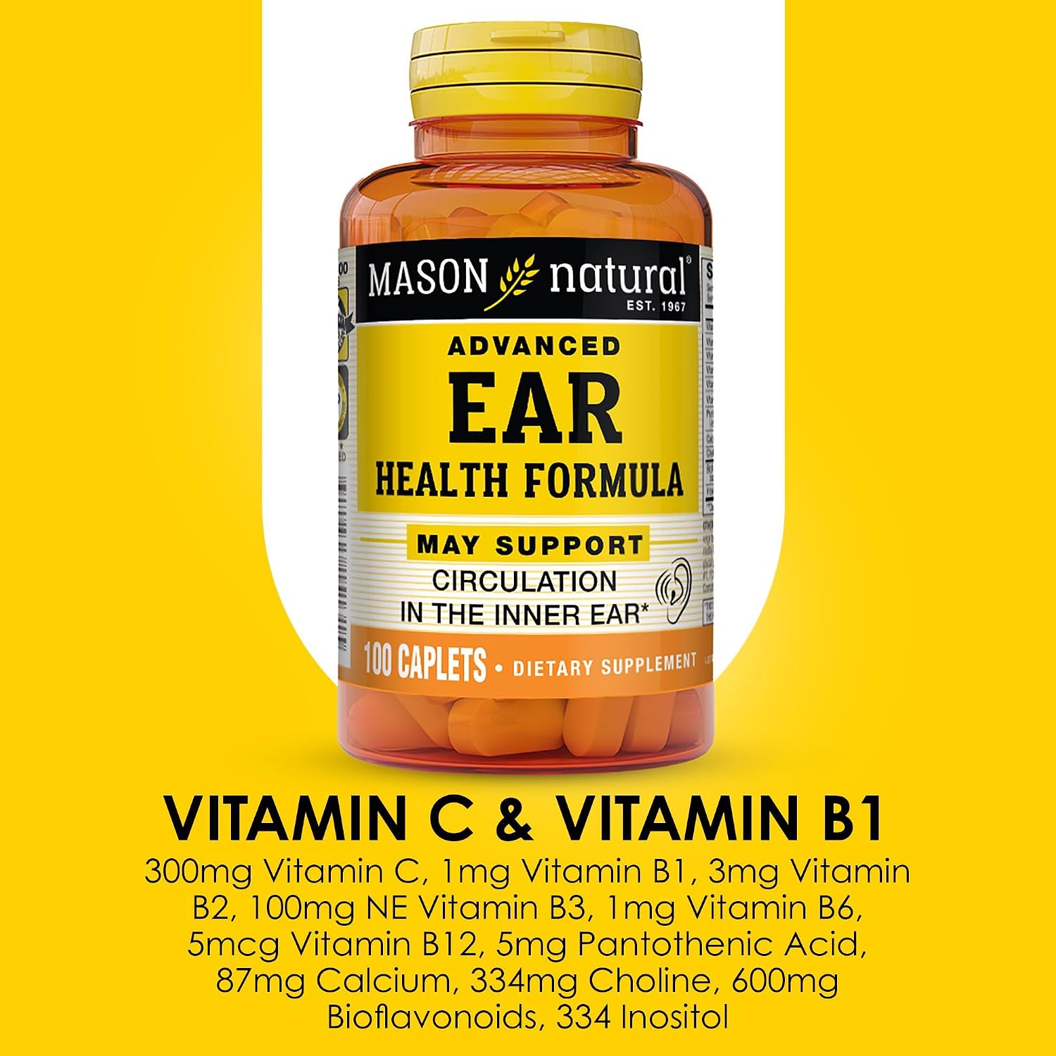 MASON NATURAL Advanced Ear Health Support with Vitamin C, 33-Day Supply - görsel 4