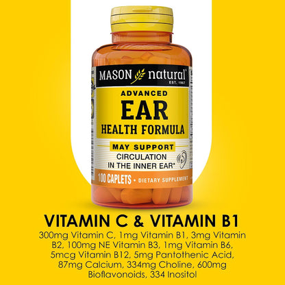 MASON NATURAL Advanced Ear Health Support with Vitamin C, 33-Day Supply