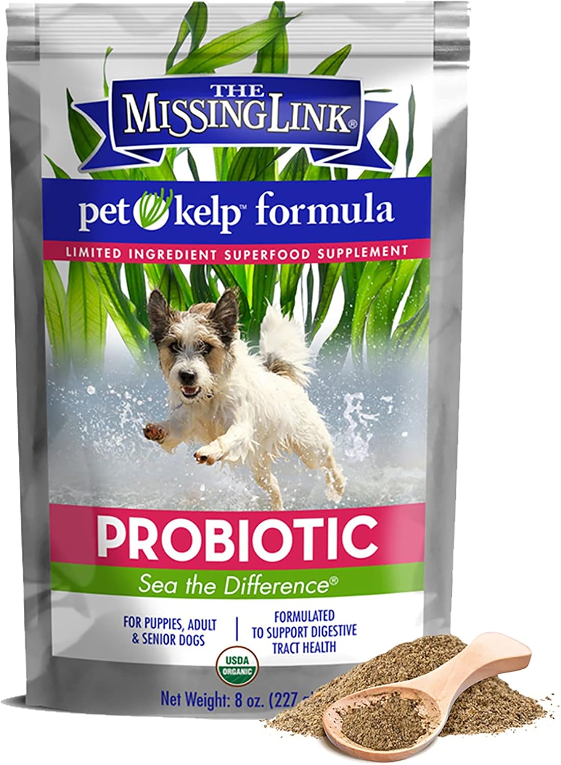 The Missing Link Pet Kelp Canine Probiotic - Organic & Limited Ingredient Formula for Digestive Health (227 g) - görsel 1
