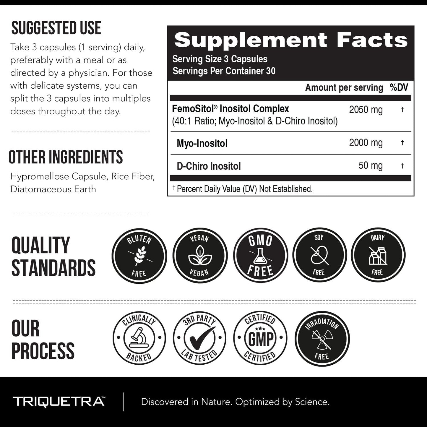 Femositol® Myo-Inositol & D-Chiro Inositol Complex Food Supplement – Clinically Validated 40:1 Ratio (Vitamin B8) | Contributes to Normal Fertility and Hormonal Balance (90 Capsules – 30 Servings) - görsel 6
