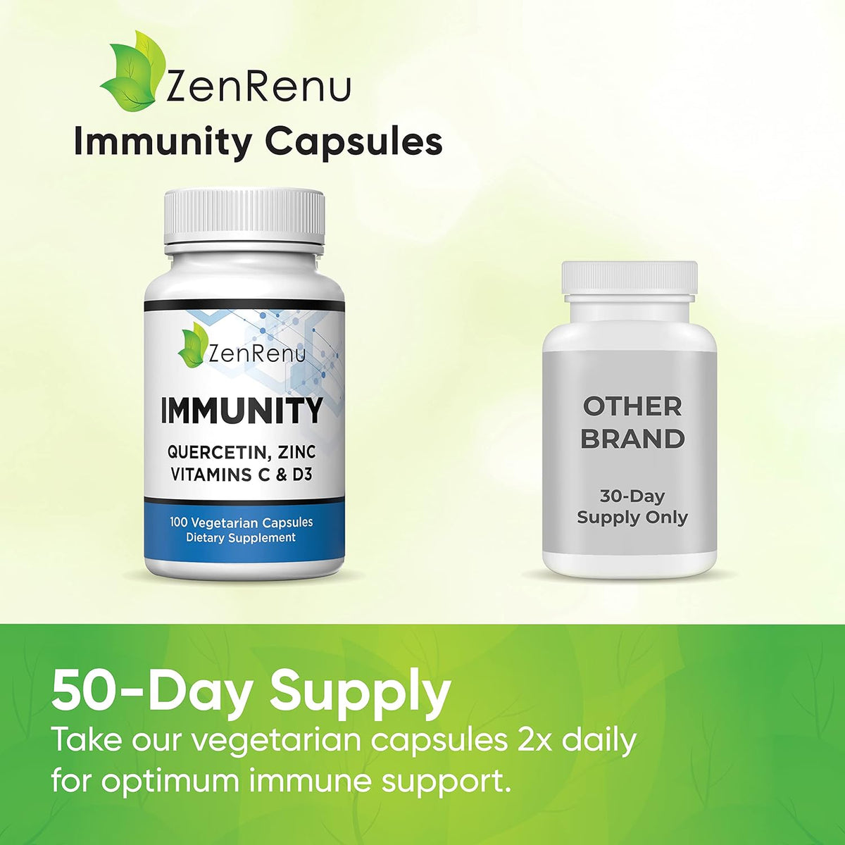 Immunity Quercetin 700 mg with Zinc, Vitamin C, Vitamin D3, and Curcumin – 100 Vegetarian Capsules - görsel 7
