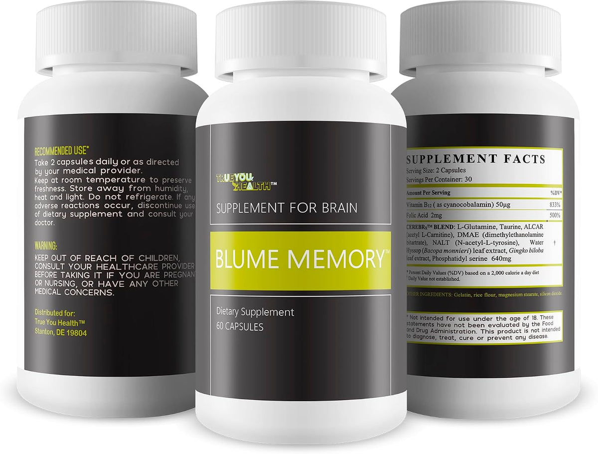 Blume Memory Supplement for Brain - Our Best Memory Improvement Supplement - Our Best Brain Focus and Memory Supplements for Women & Men - Memory Vitamins for Seniors - Memory Vitamins for Men & Women - görsel 4