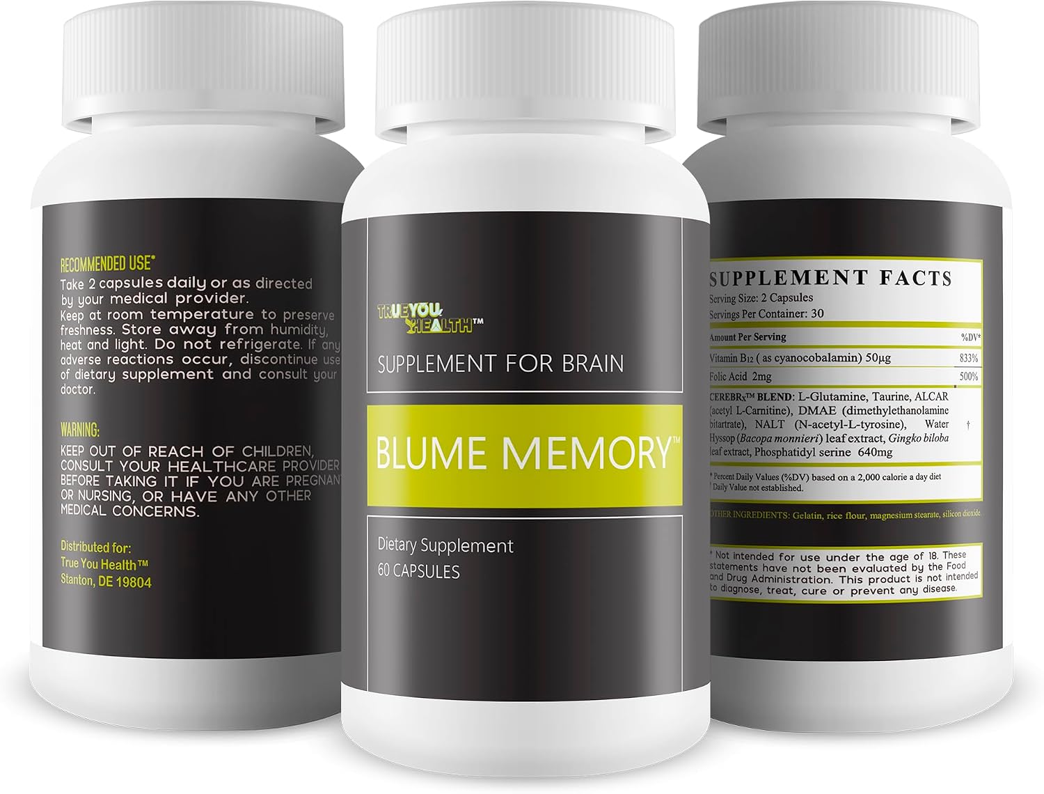 Blume Memory Supplement for Brain - Our Best Memory Improvement Supplement - Our Best Brain Focus and Memory Supplements for Women & Men - Memory Vitamins for Seniors - Memory Vitamins for Men & Women - görsel 4