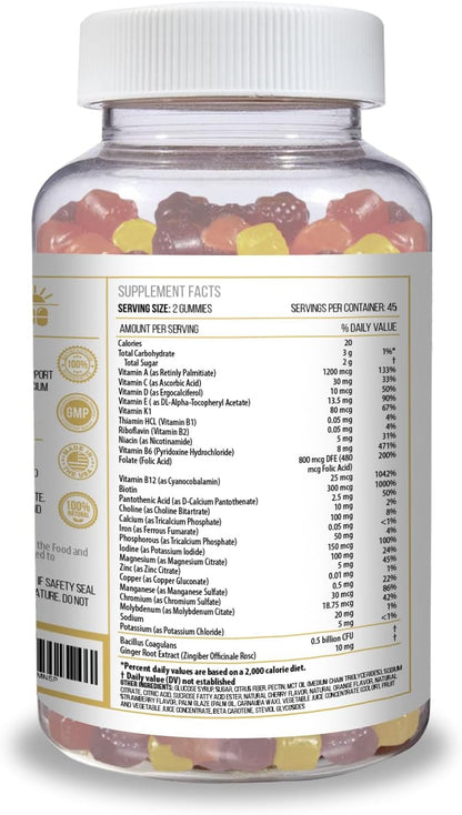 ACTIF Organic Bariatric Gummy Sweets with 25+ Organic Vitamins and Minerals - Advanced Formula - 90 Sweets