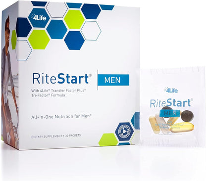 4Life RiteStart Men Multivitamin with CoQ10 and Mushroom Blend, 30 Sachets