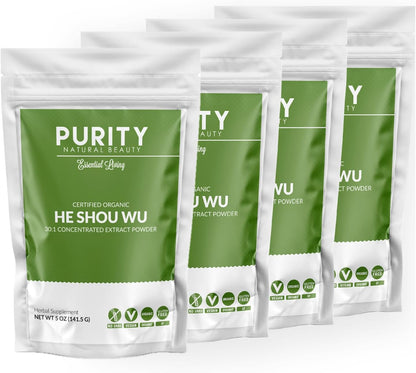 Certified Organic He Shou Wu - 141g Bag of 30:1 Concentrated Fo-Ti Extract