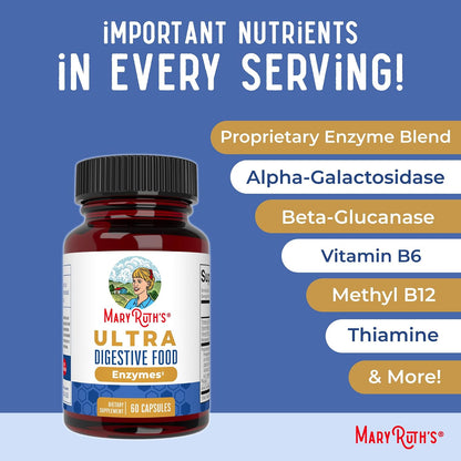 MaryRuth's Ultra Digestive Enzymes | Gut Health Supplement | 60 Capsules