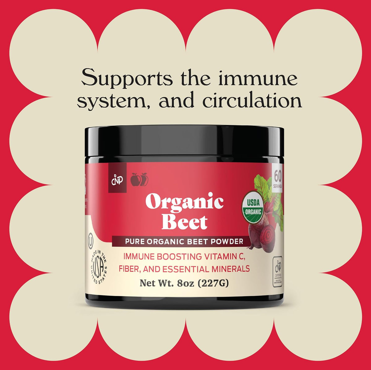 Pure Organic Beet Root Powder Supplement - 227 g (8 oz, 60 Servings) Bulk Raw Concentrate - görsel 3