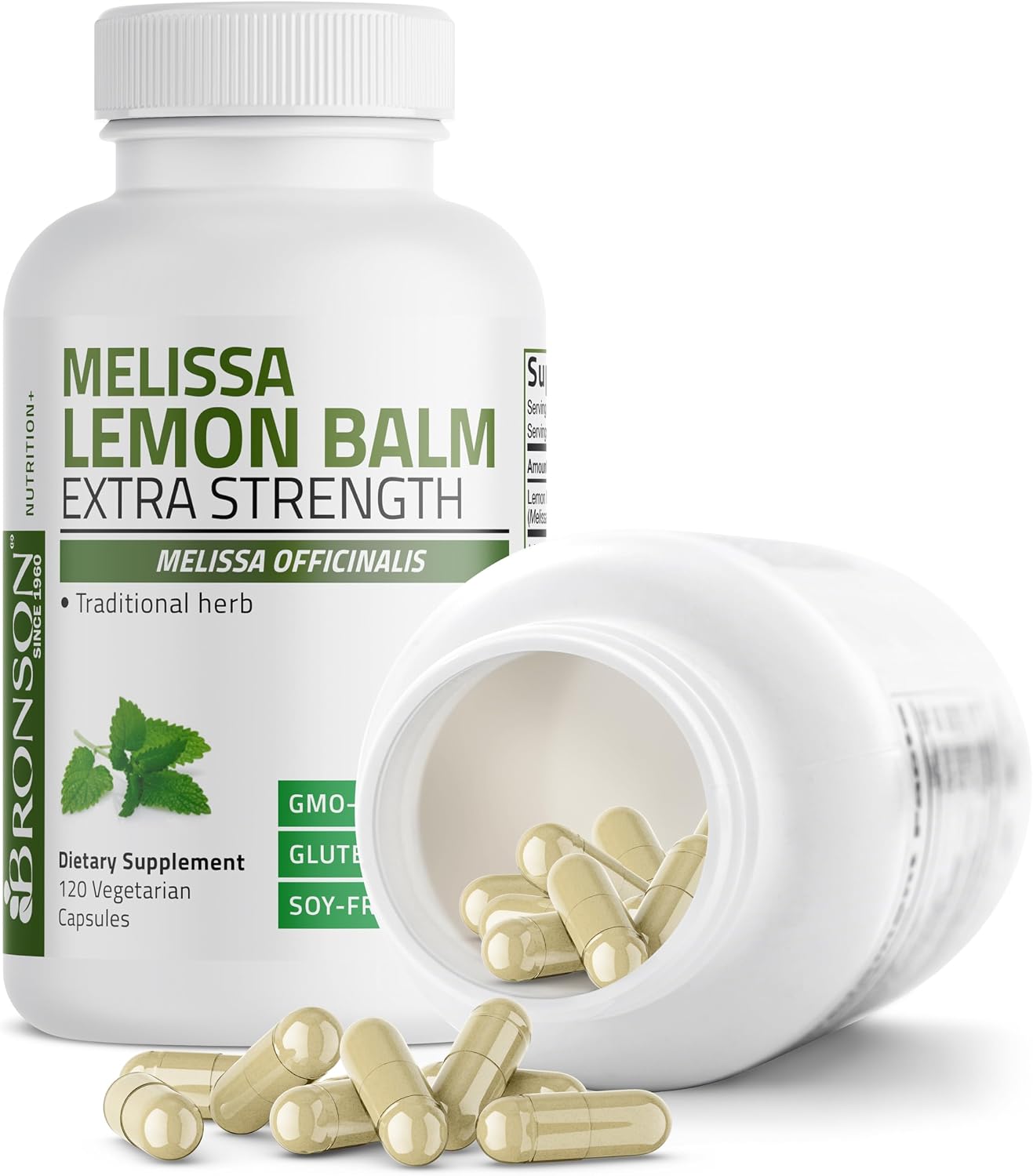 Bronson Melissa Lemon Balm Extra Strength, Non-GMO, 120 Vegetarian Capsules - görsel 4