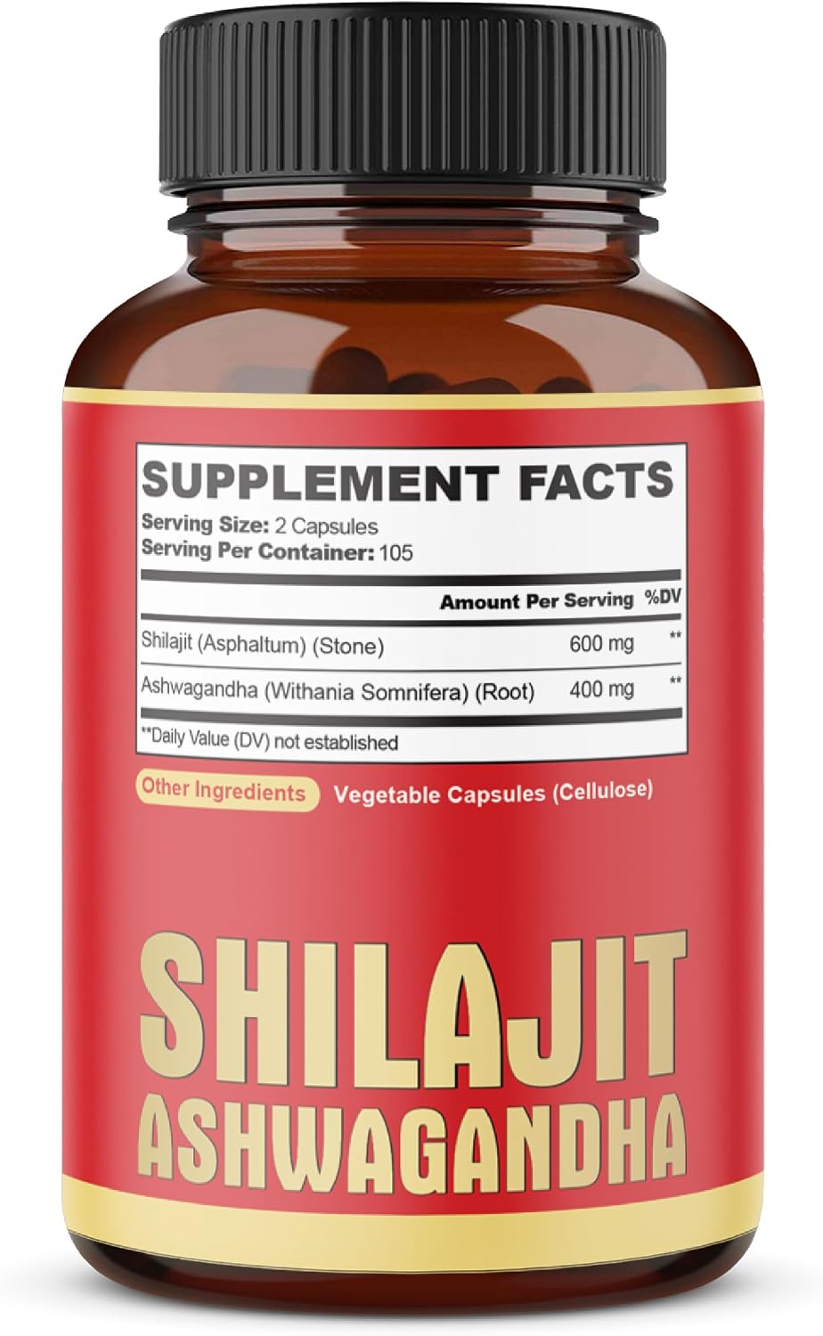 agobi Shilajit with Ashwagandha - 210 Capsules, 600mg Shilajit + 400mg Organic Ashwagandha Root - görsel 7