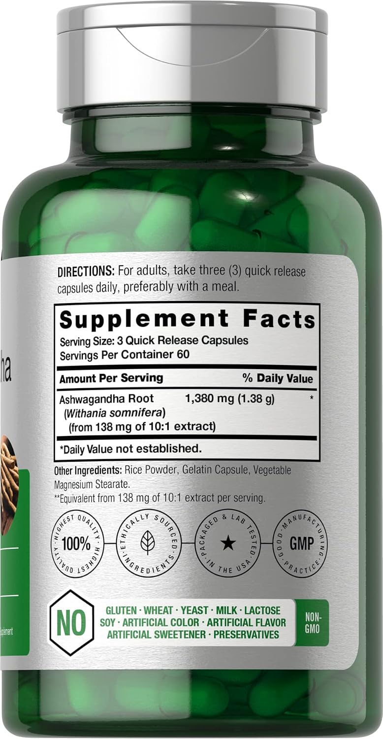 Horbäach Ashwagandha Root Supplement – 180 Capsules - görsel 2